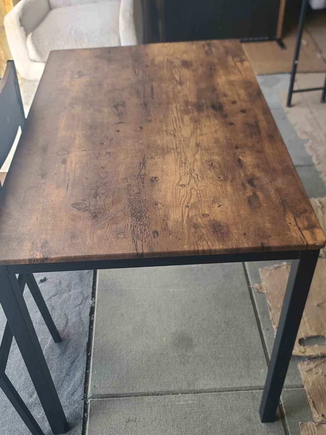 Industrial Style Dining Table and 2 Chairs Set - photo 4