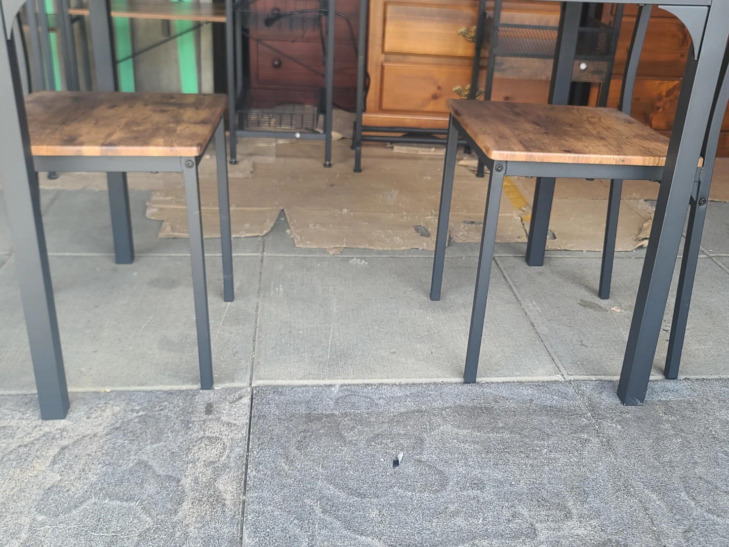 Industrial Style Dining Table and 2 Chairs Set - photo 5