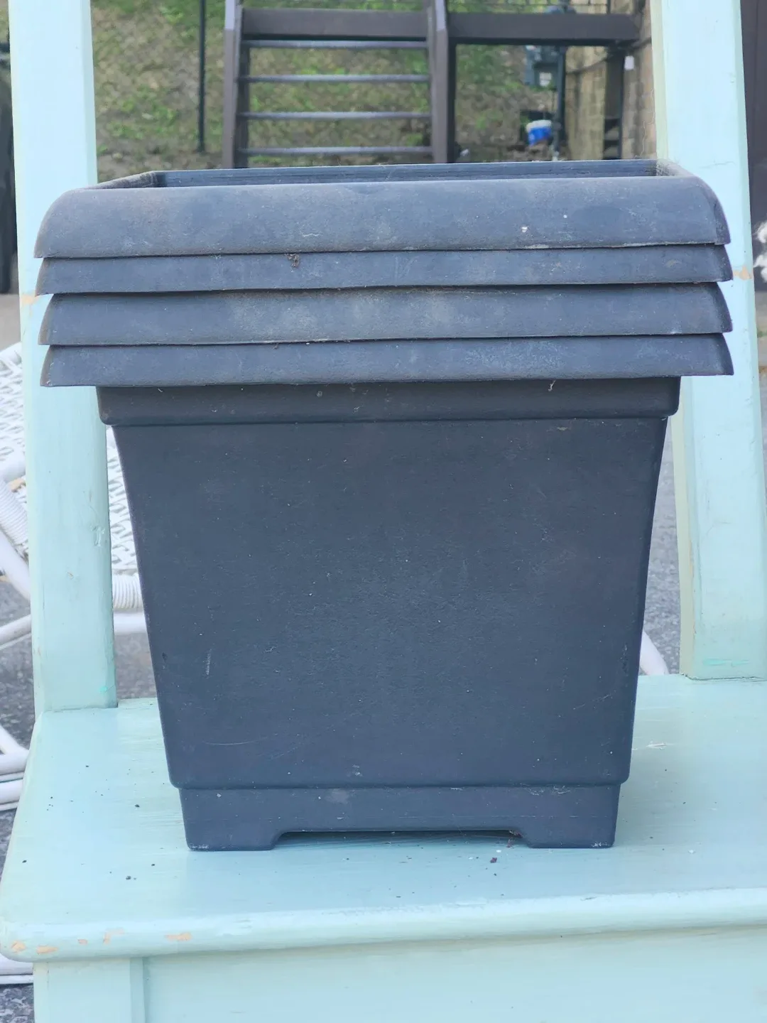 4 Dark Grey Square Planter Pot - photo 2