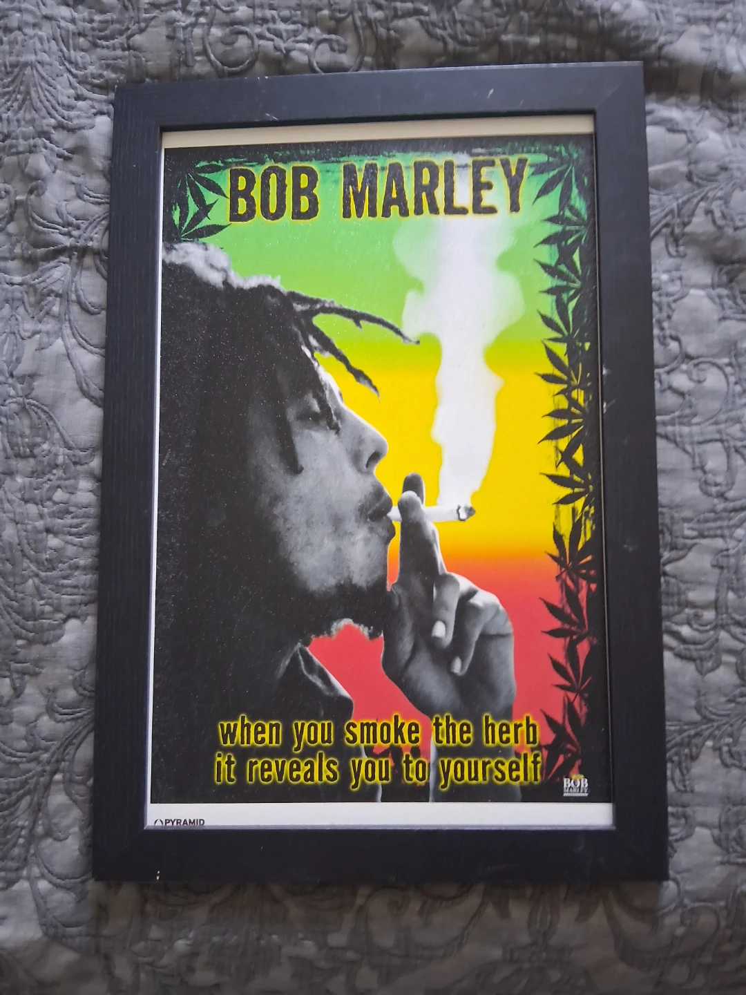 Framed Bob Marley "When You Smoke The Herb" Poster