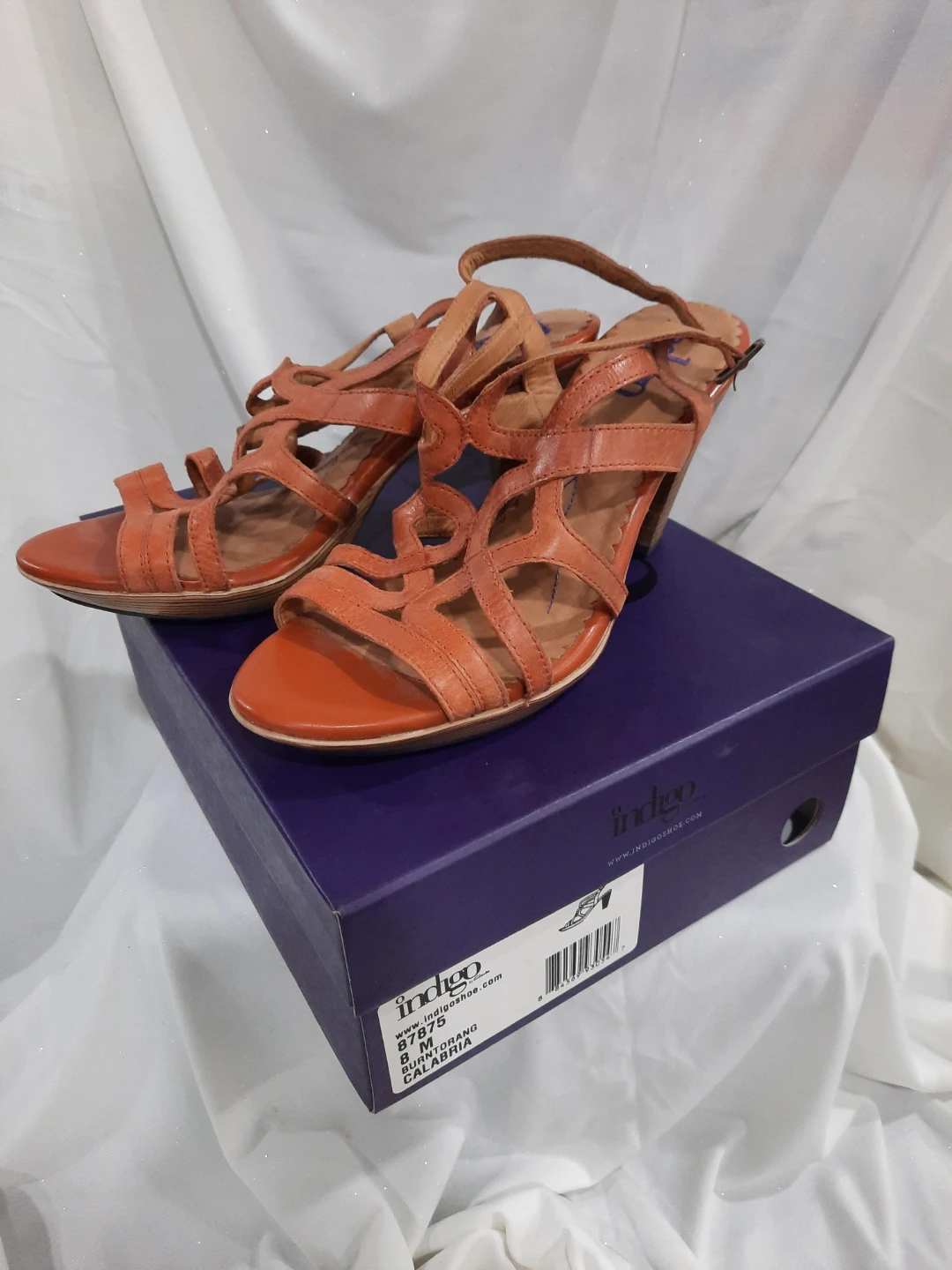Indigo Women's Brown Leather Strappy Heels Size 8