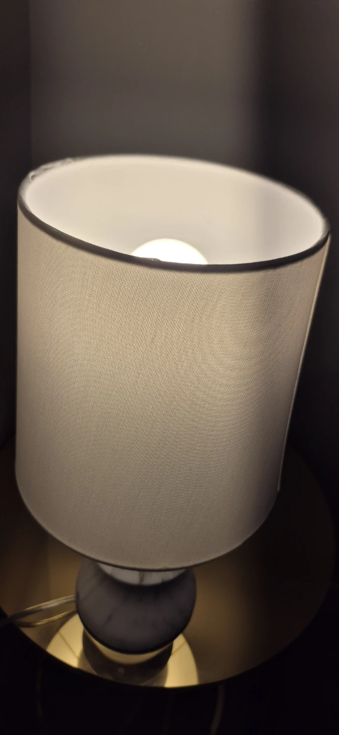 Marble Accent Table Lamp with Drum Shade - photo 2