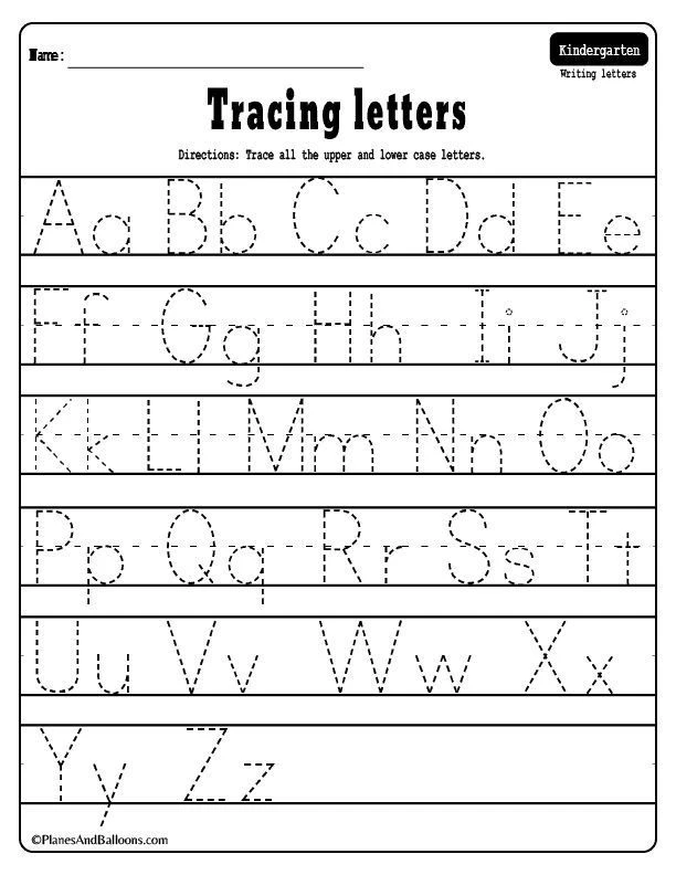 Tracing Numbers and Letters Worksheets