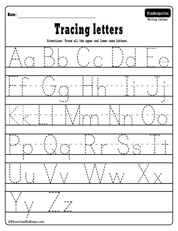 Tracing Numbers and Letters Worksheets