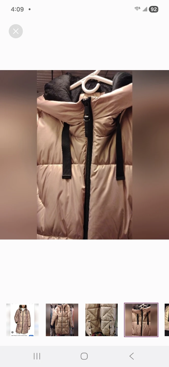 DKNY Rose Gold Shine Hooded Puffer Coat XXL - photo 3