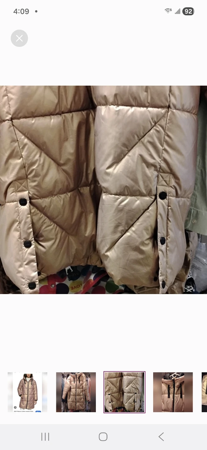DKNY Rose Gold Shine Hooded Puffer Coat XXL - photo 4