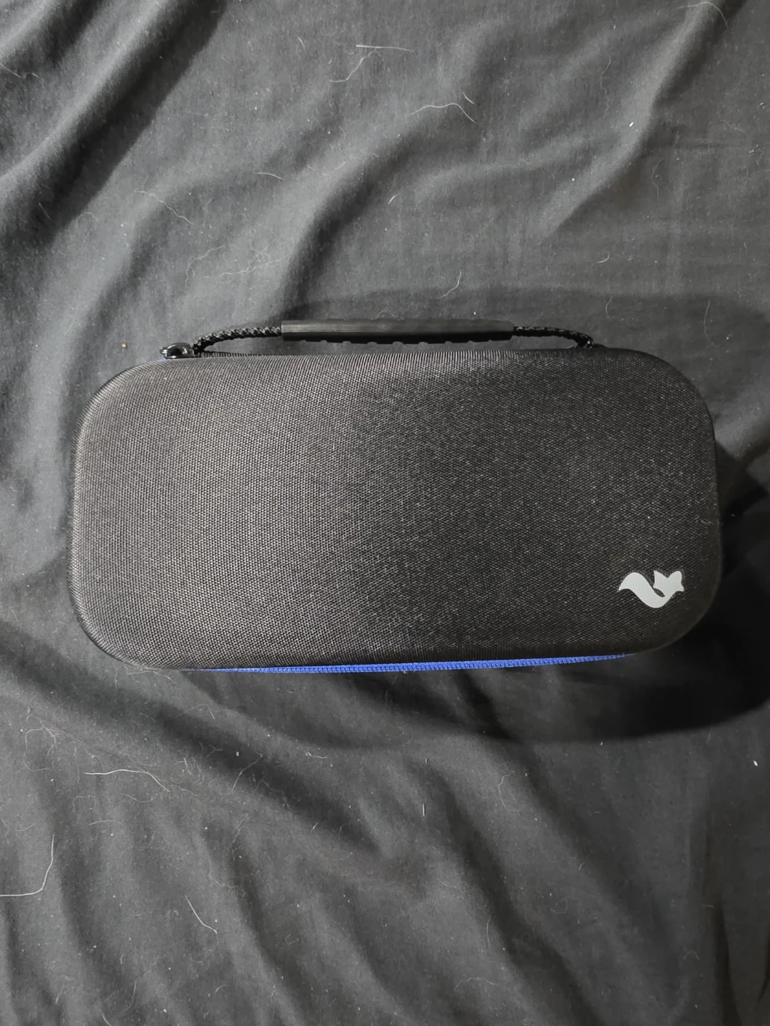 Black Nintendo Switch Lite Carrying Case with Blue Zipper