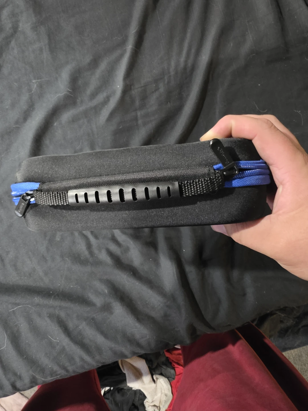 Black Nintendo Switch Lite Carrying Case with Blue Zipper - photo 2