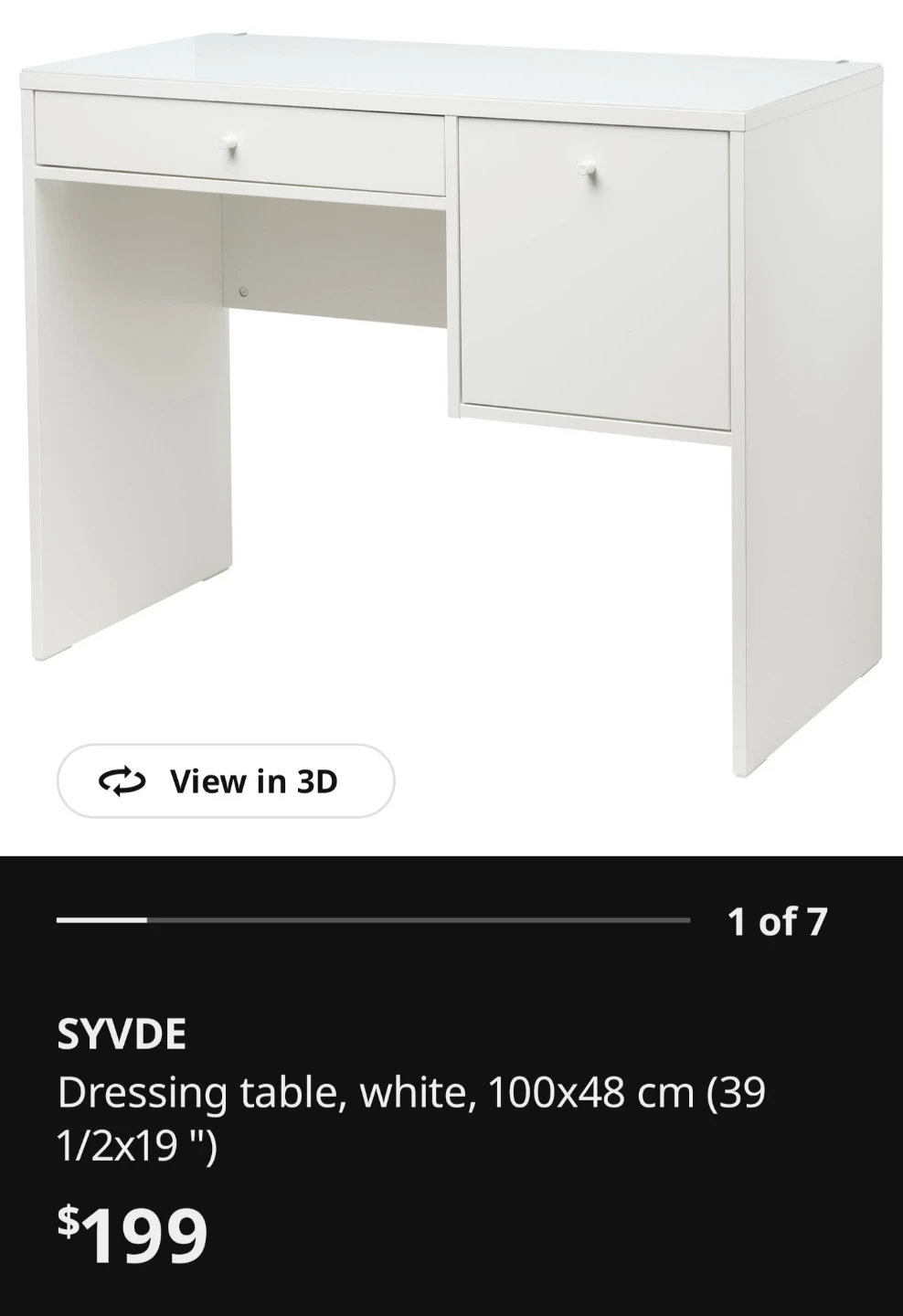White SYVDE Dressing Table - photo 4