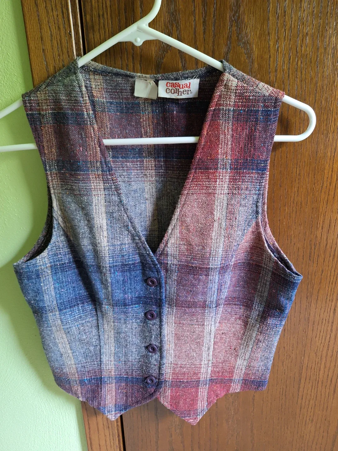 Casual Corner Plaid Vest