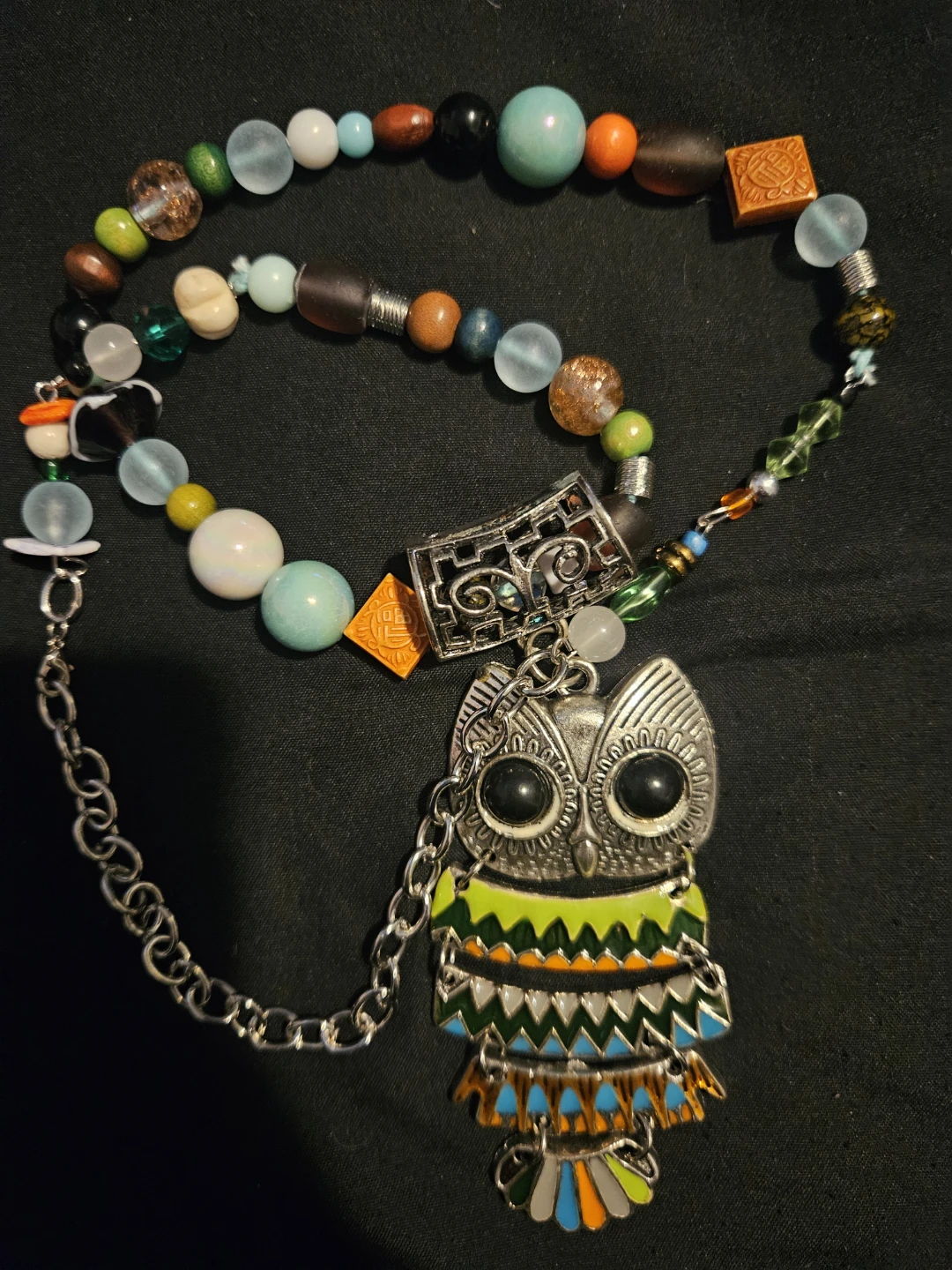 Beaded Owl Necklace