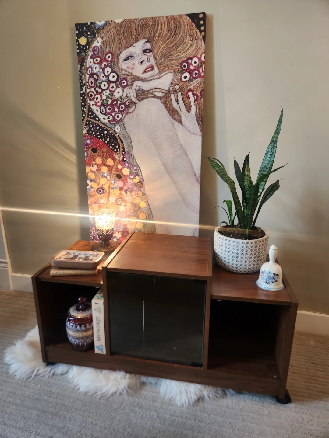 1970's Media Console with Glass Door - photo 2