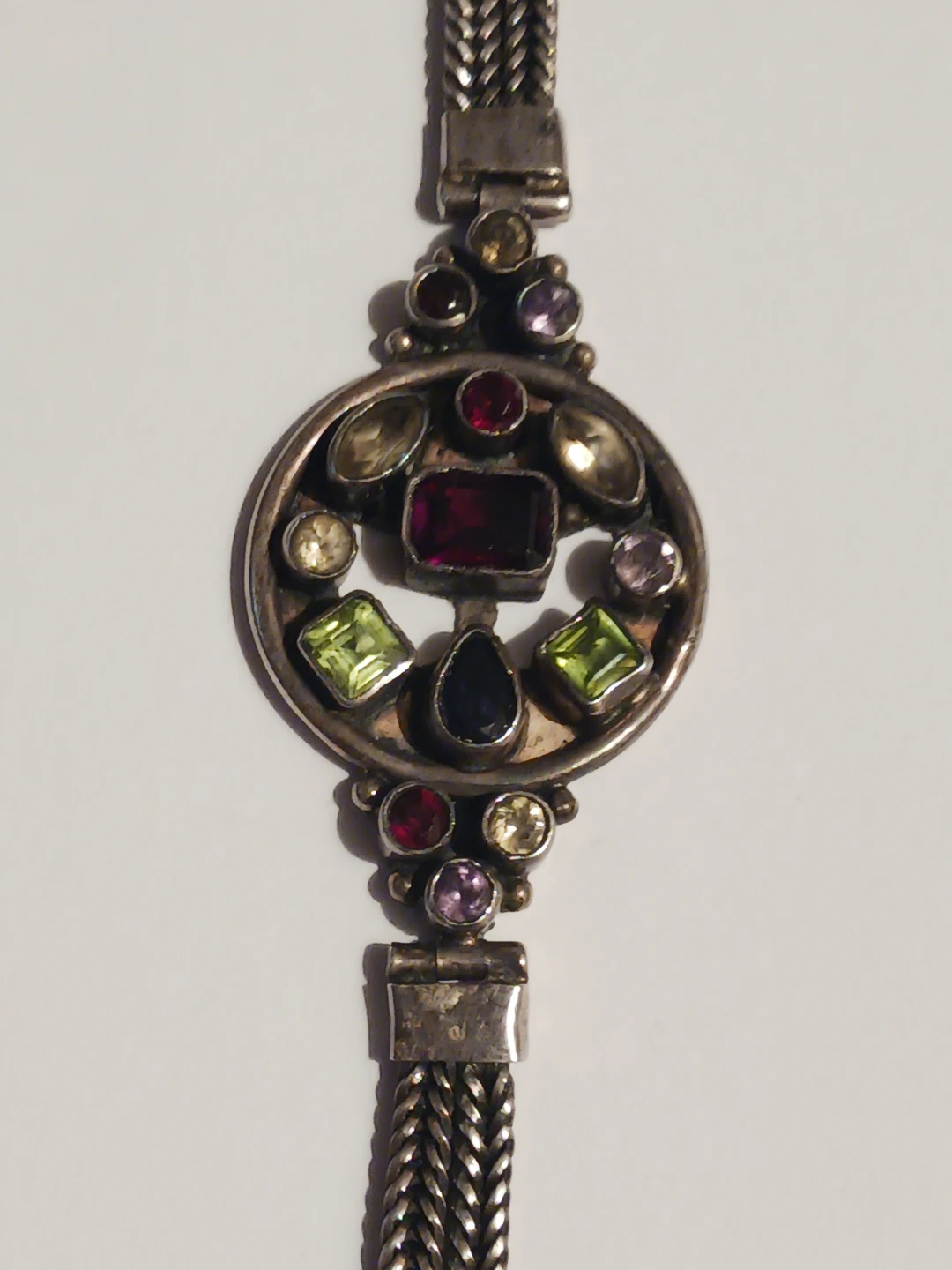 Gorgeous Sterling Silver 925 Multi Gemstone Bracelet - photo 2