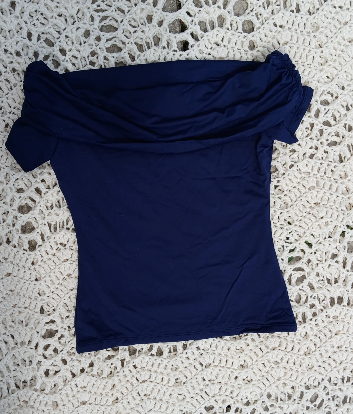 New navy off-the-shoulder top - XS