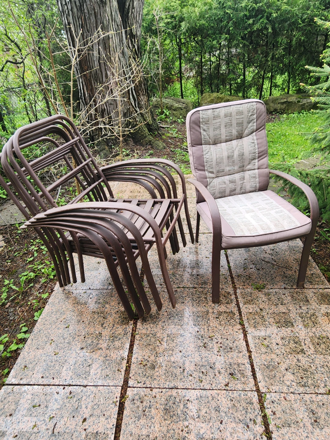 Set of 6 Stackable Patio Chairs and 6 Cushions - photo 2