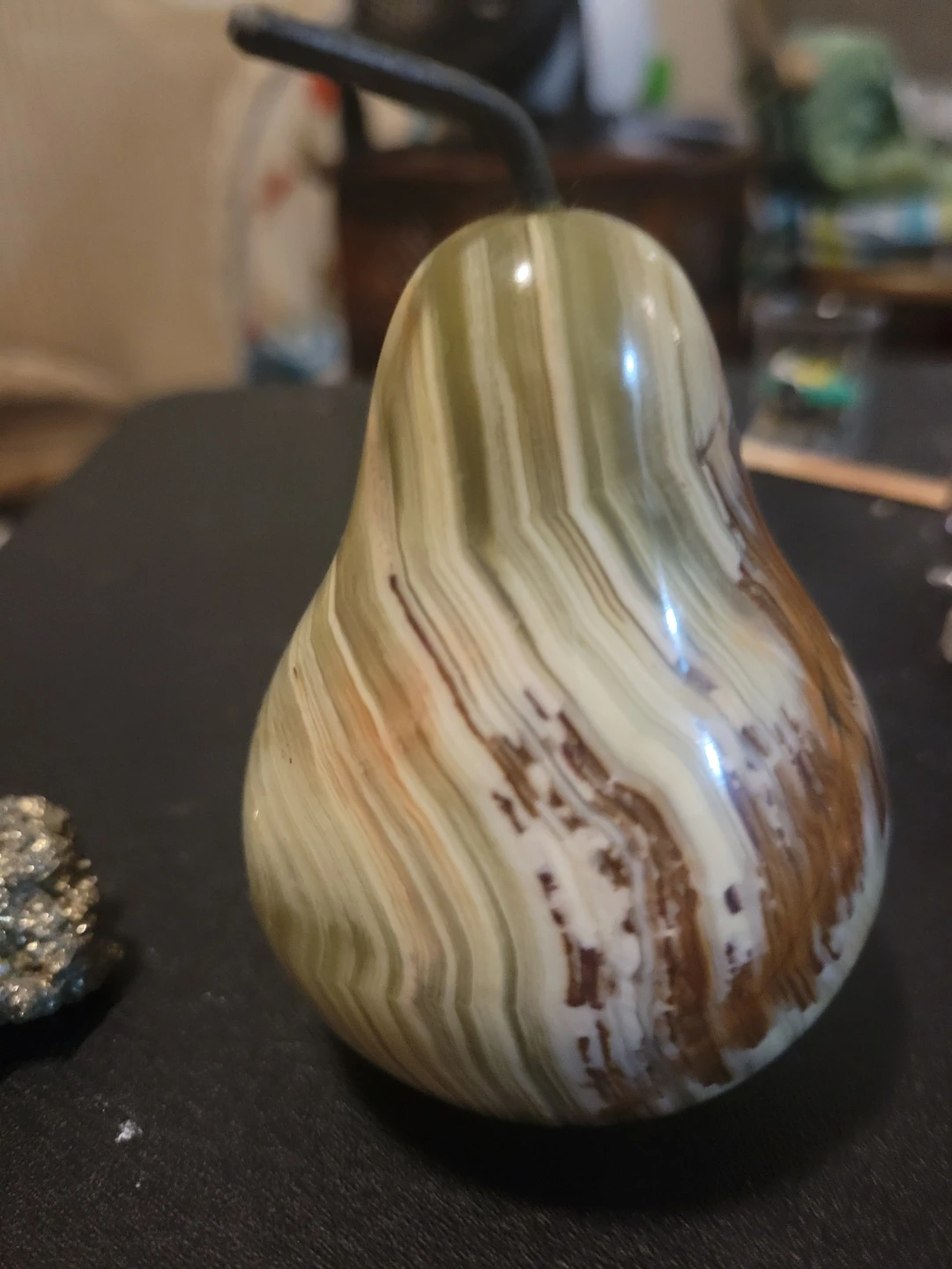 Carved Stone Pear Figurine - photo 3