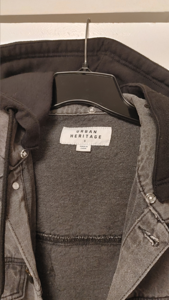 Urban Heritage Grey Denim Jacket with Hood - Size S - photo 2