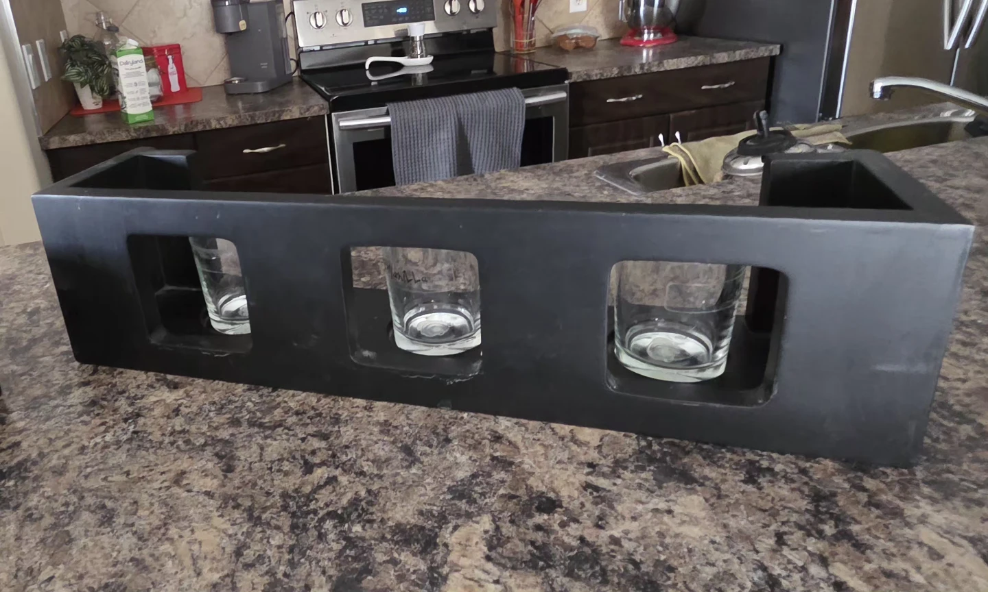 Black multi-candle holder with glass inserts - photo 4