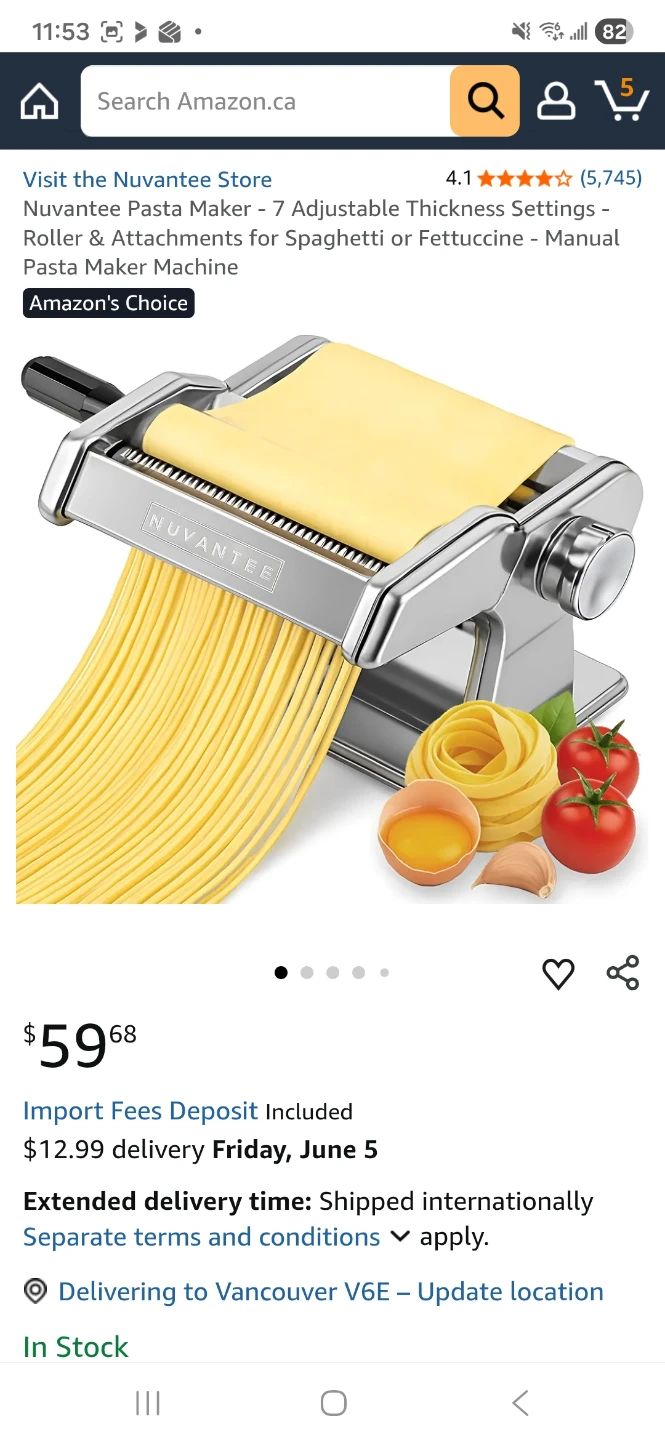 Nuvantee Pasta Machine