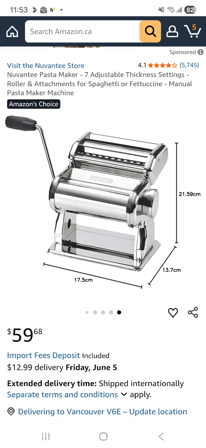 Nuvantee Pasta Machine - photo 3