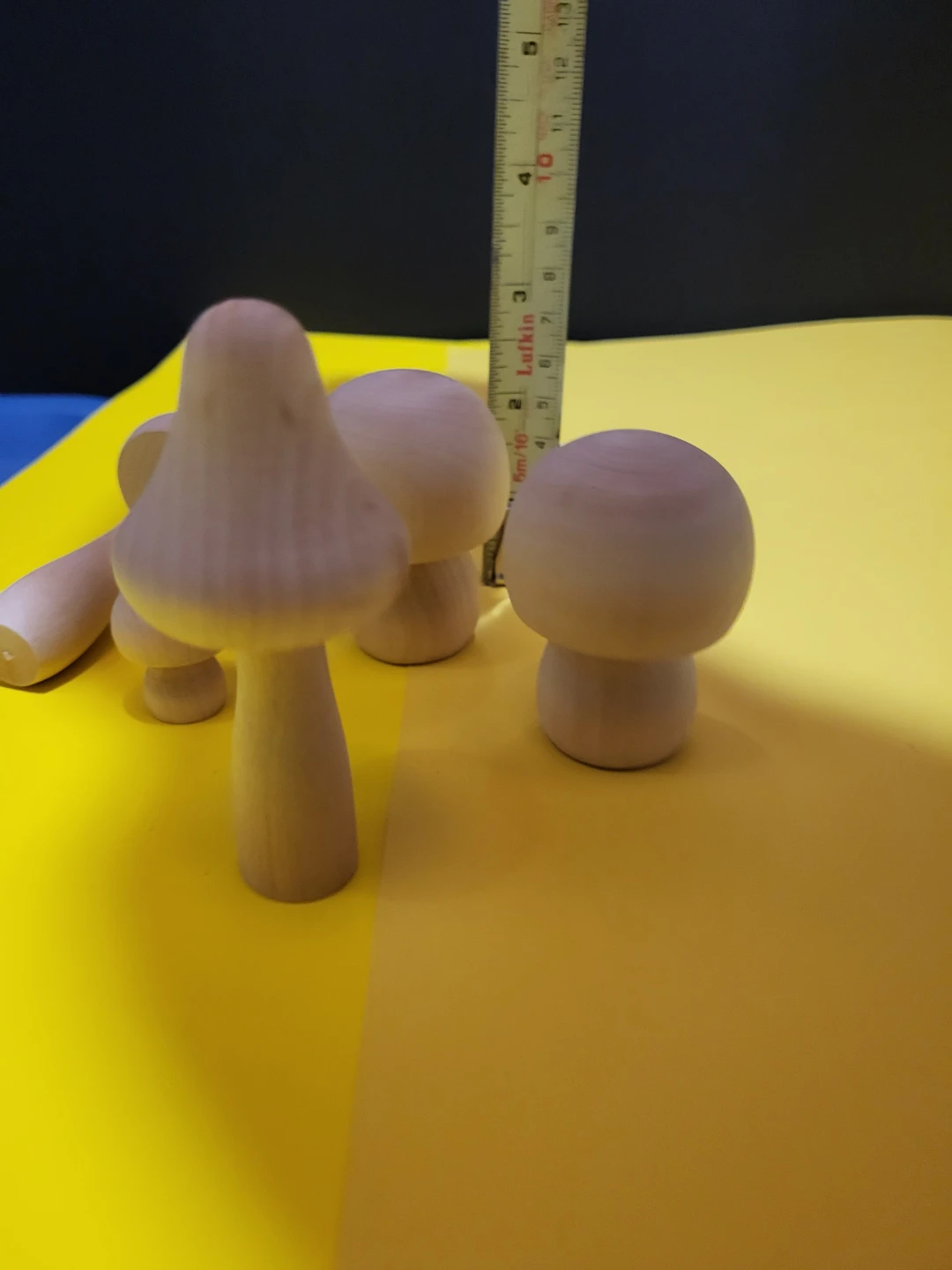 Set of 5 Wooden Mushroom Ornaments for Crafting - photo 3