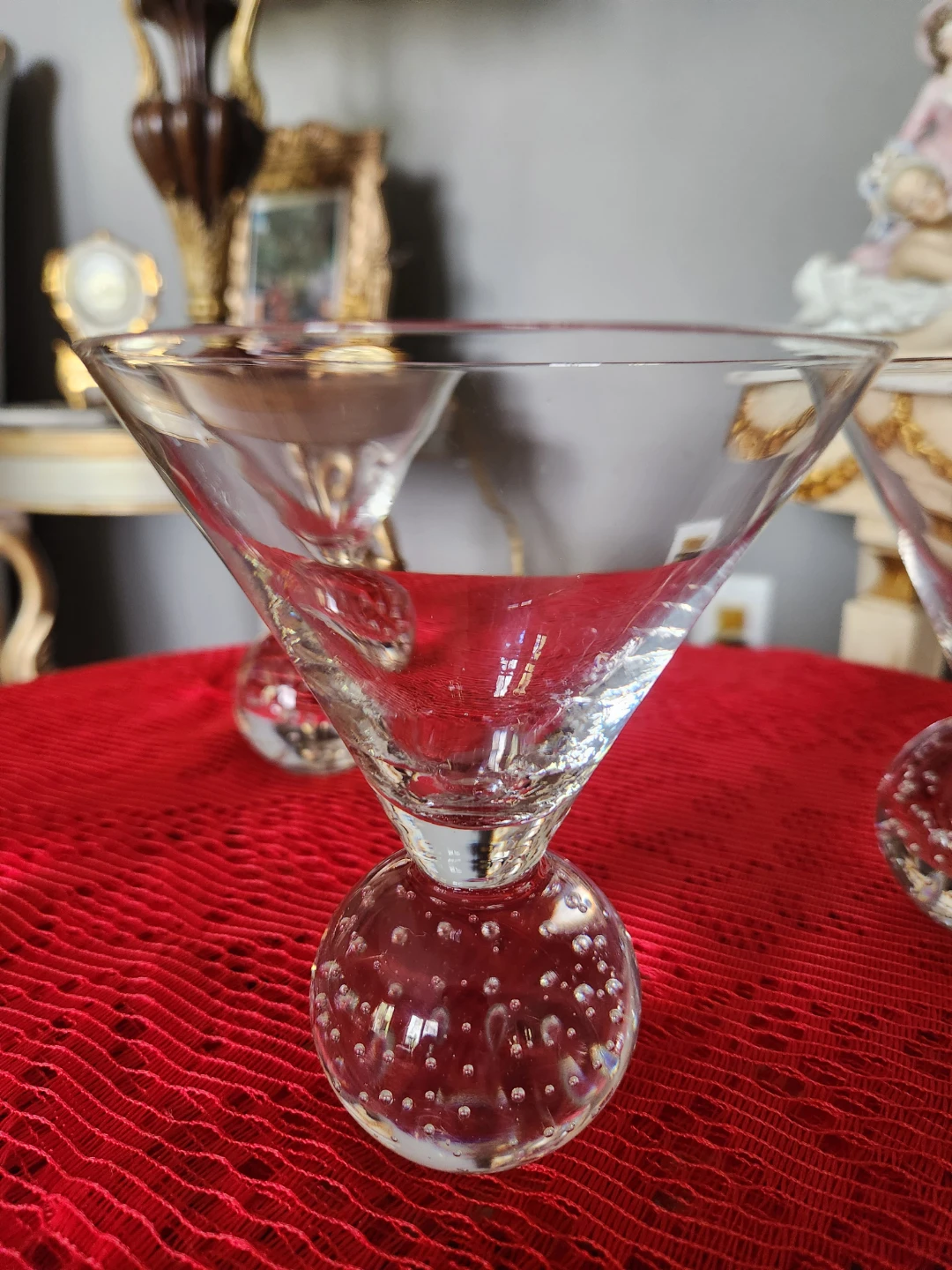 Set of 4 Clear Martini Glasses with Bubble Ball Stem - photo 4