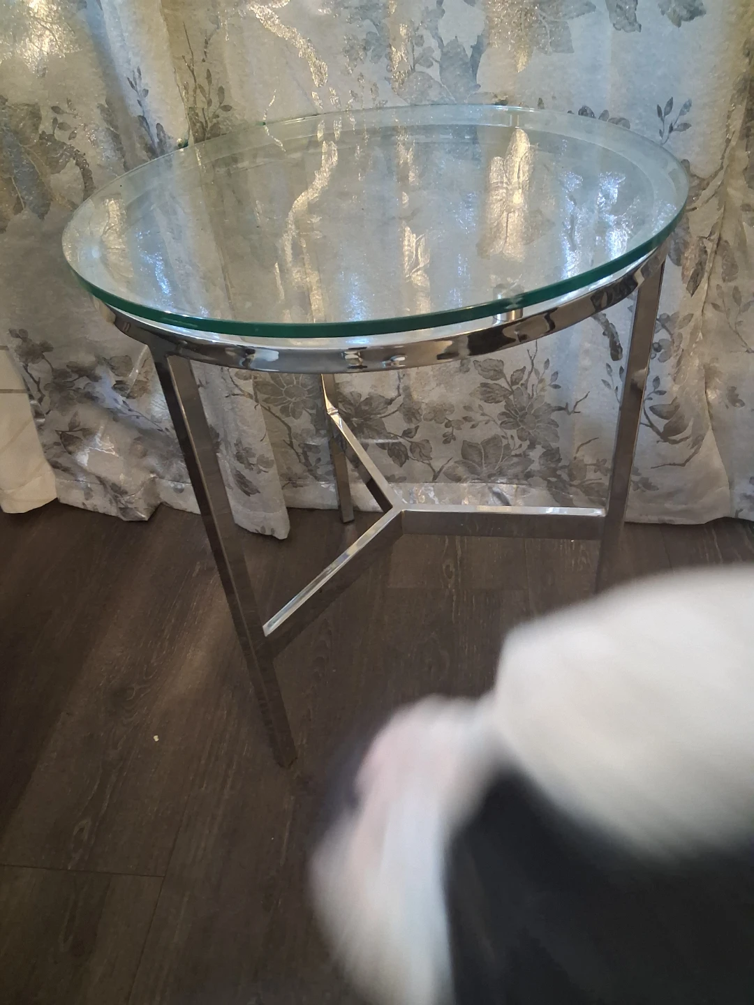 Round Glass Top Side Table