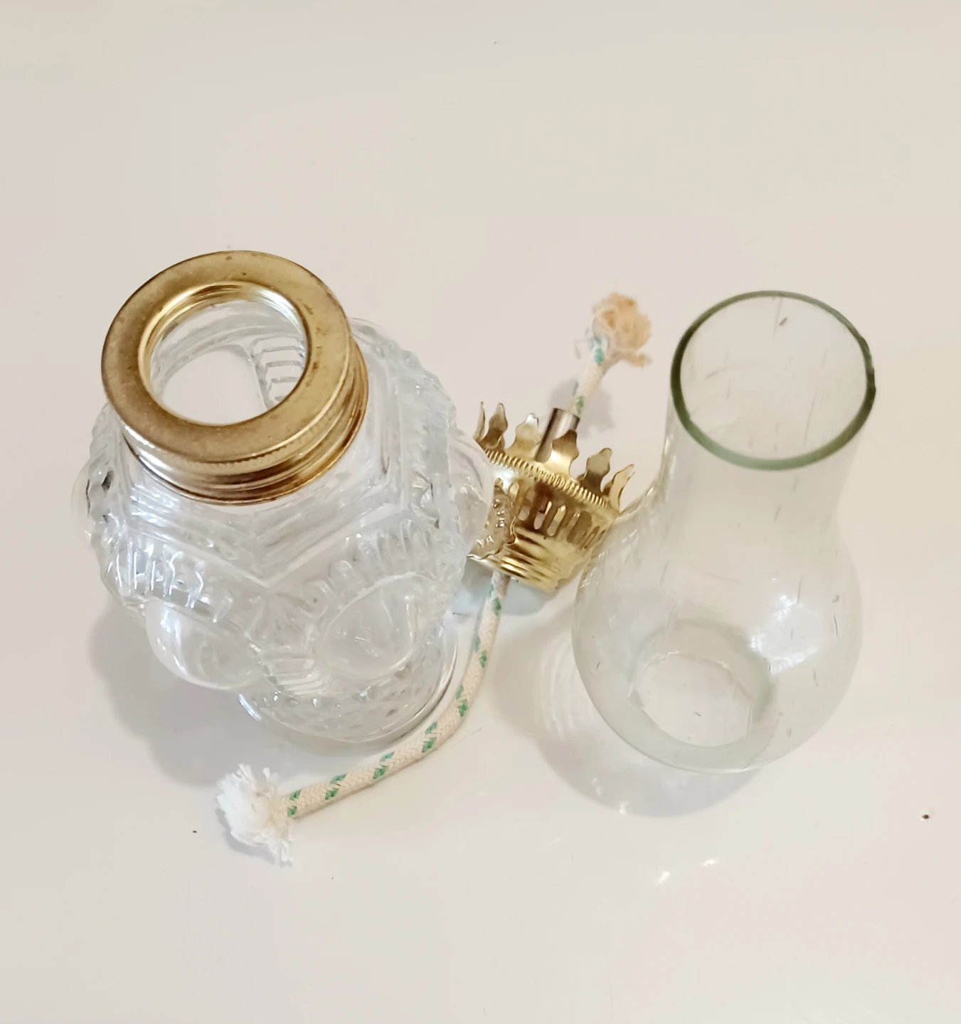 New Pressed Glass Oil Lamp - photo 3