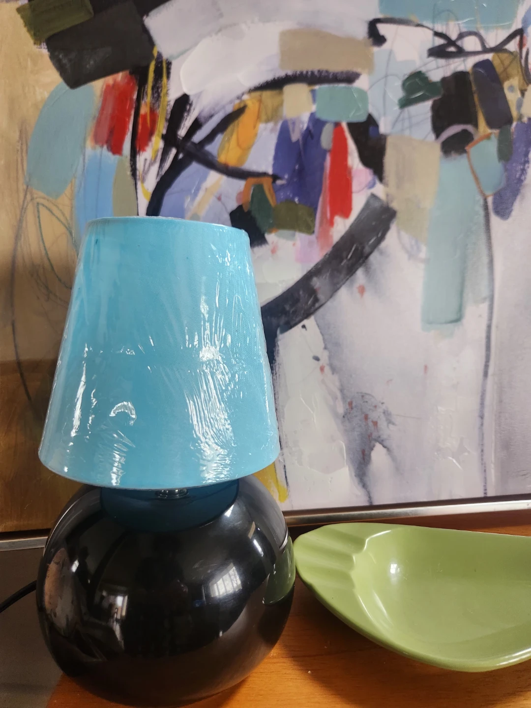 80's decor Black Orb Table Lamp, Miami vice alert - photo 3