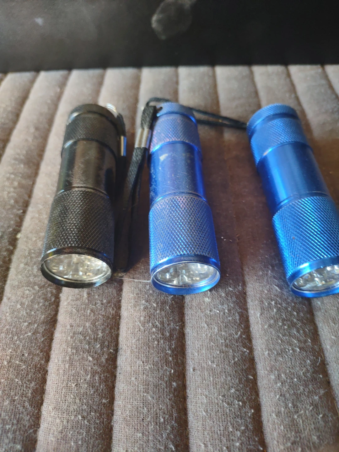 3 Mini LED Flashlights - Black & Blue