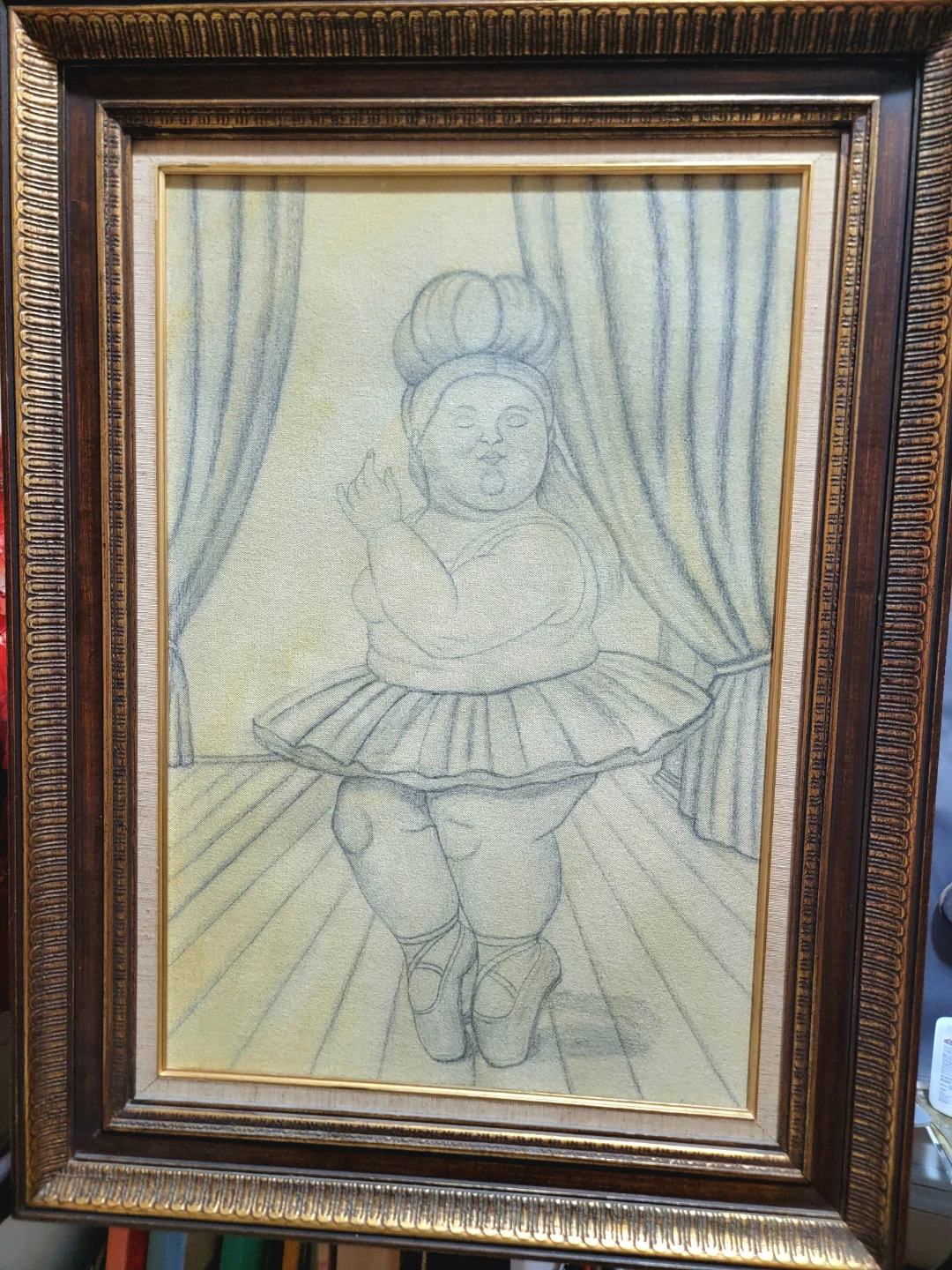Framed Pencil Sketch of Ballerina