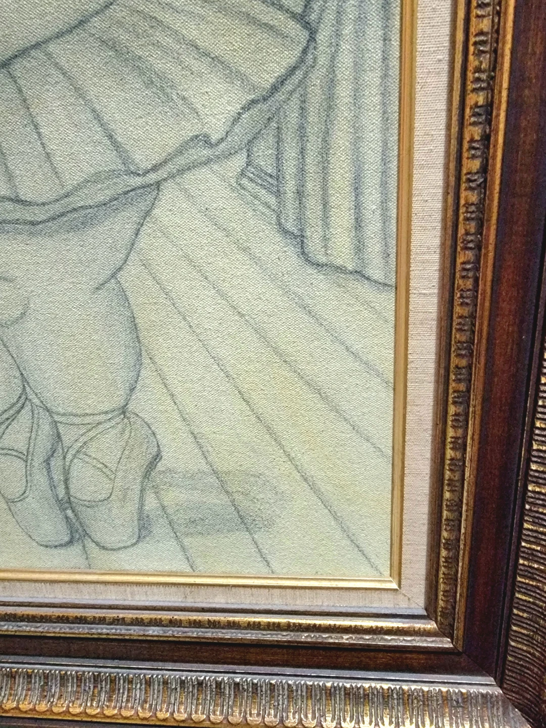 Framed Pencil Sketch of Ballerina - photo 3