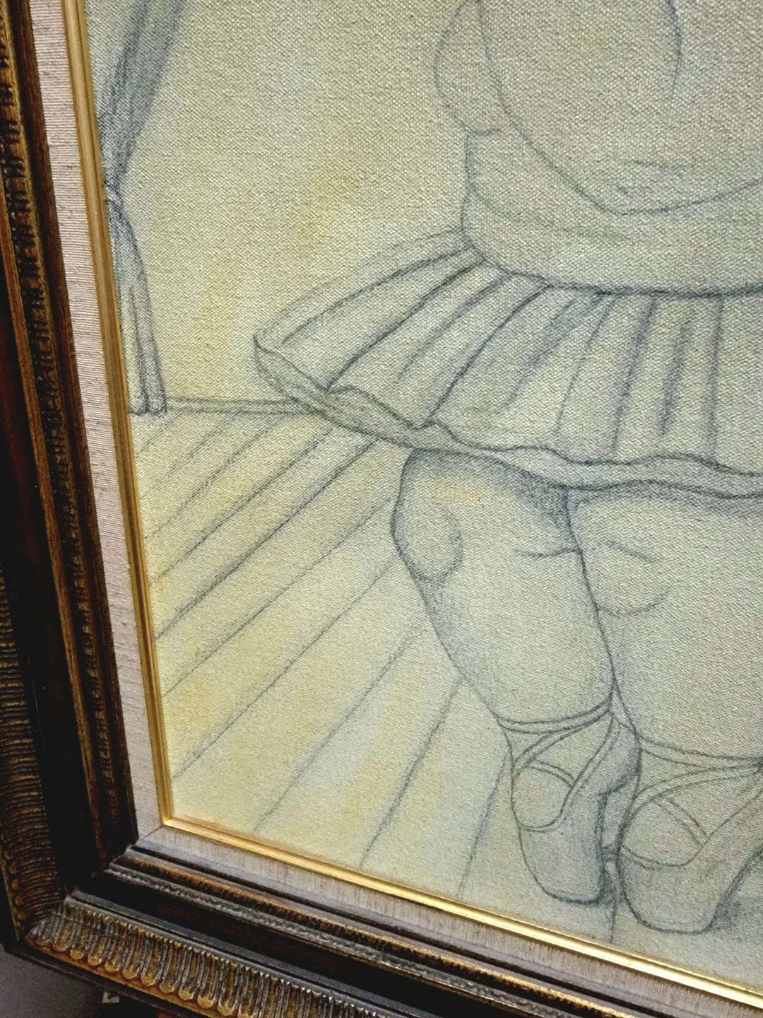 Framed Pencil Sketch of Ballerina - photo 4