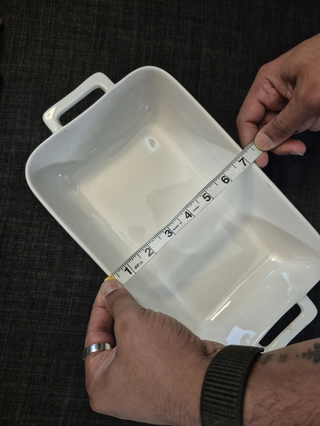 FOX HOME White Ceramic Rectangular Baking Dish - photo 3