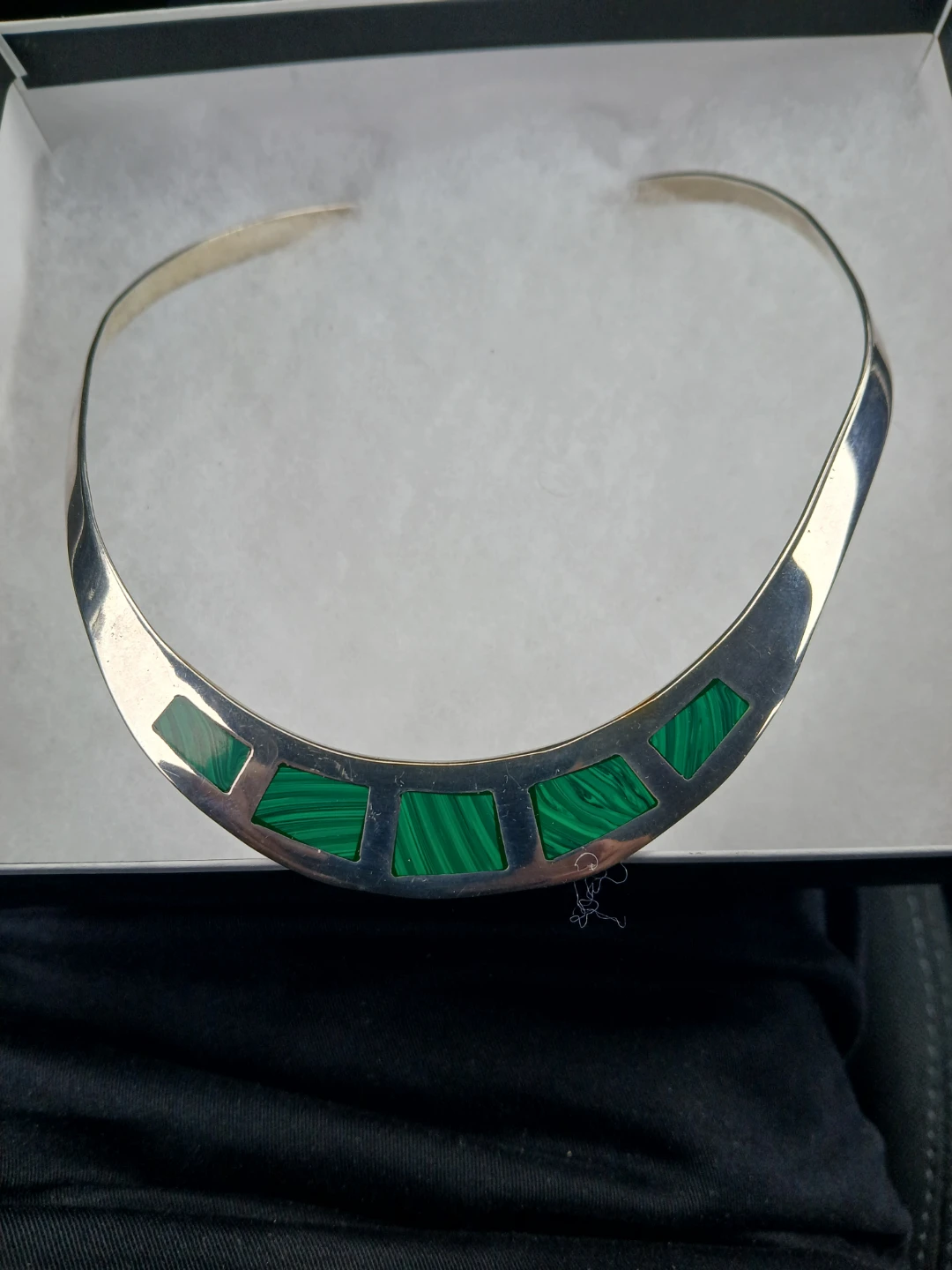 Silver Malachite Choker Necklace