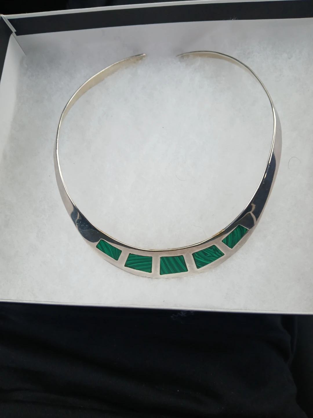 Silver Malachite Choker Necklace - photo 3