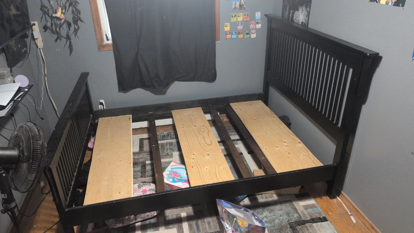 Queen size Black Wooden Bed Frame