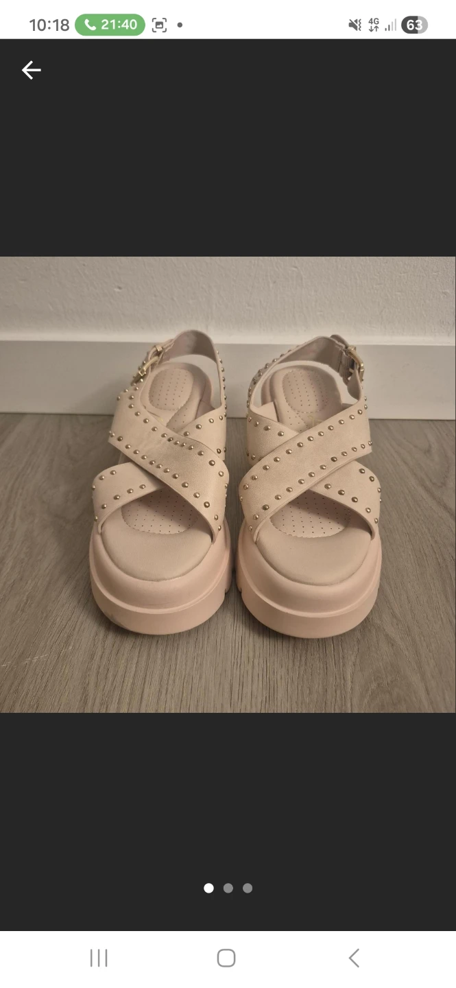 Women's Pink Studded Platform Sandals
