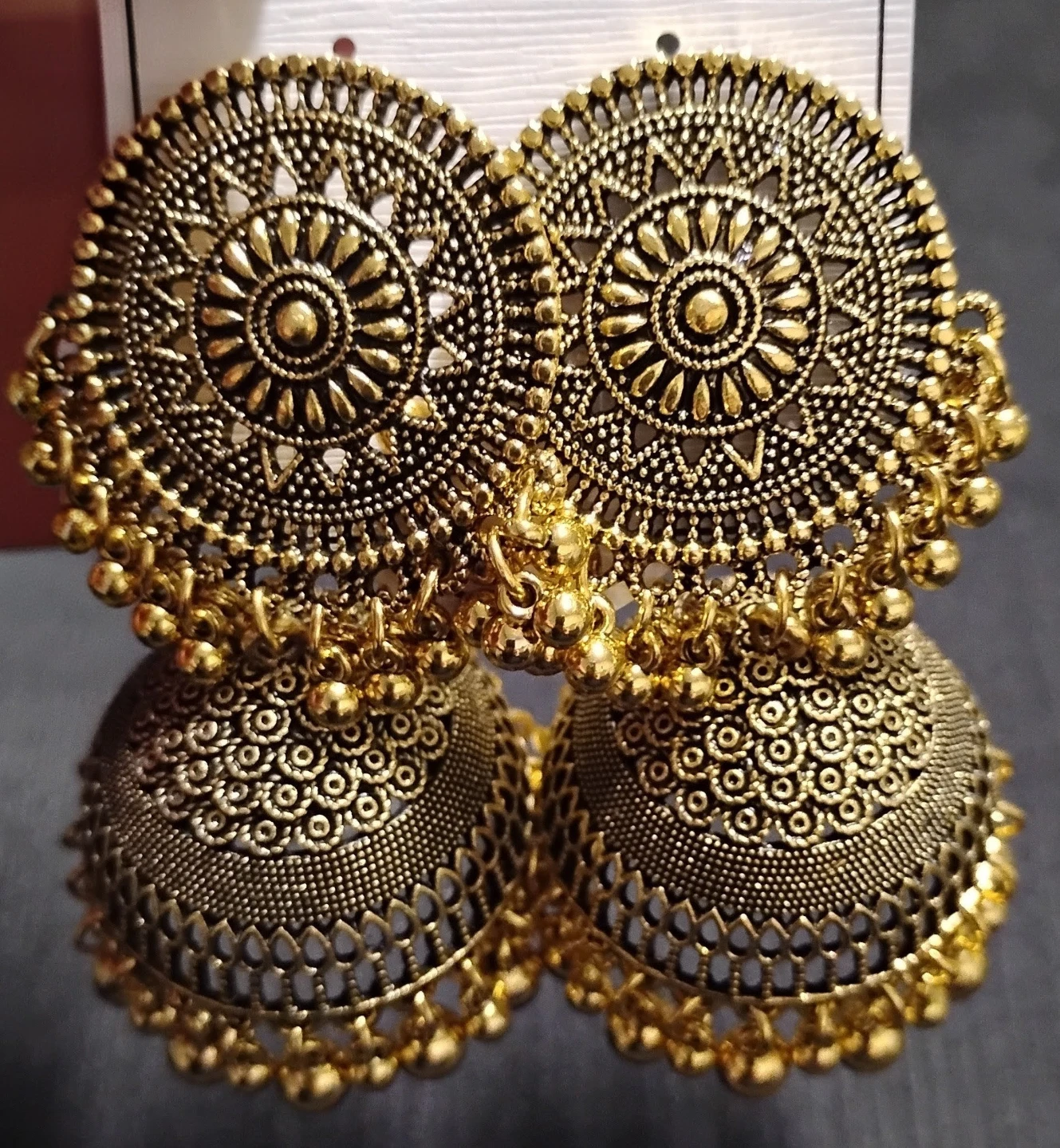 Golden-tone Jhumka Earrings