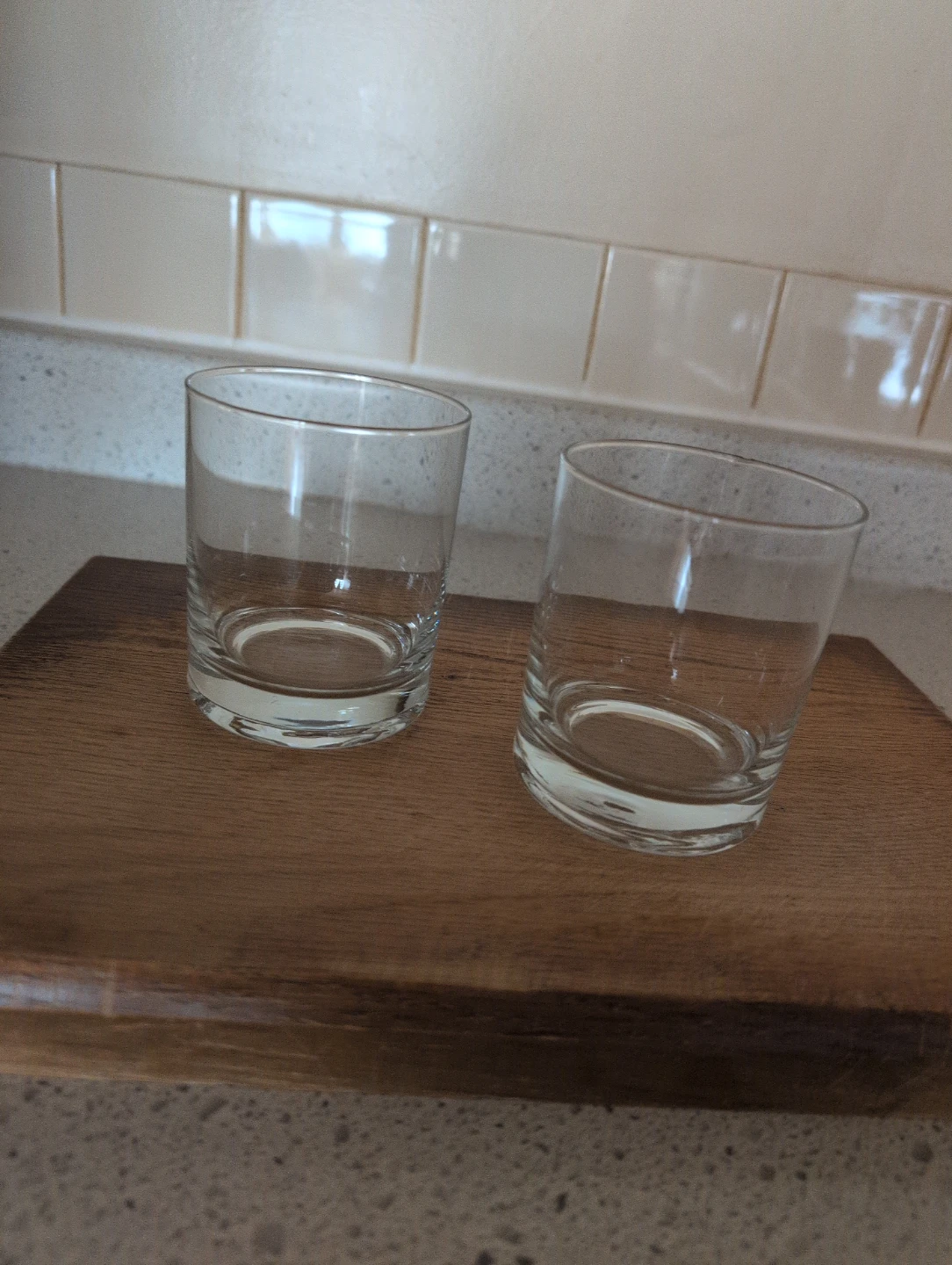 Set of 2 Clear Glass Tumblers
