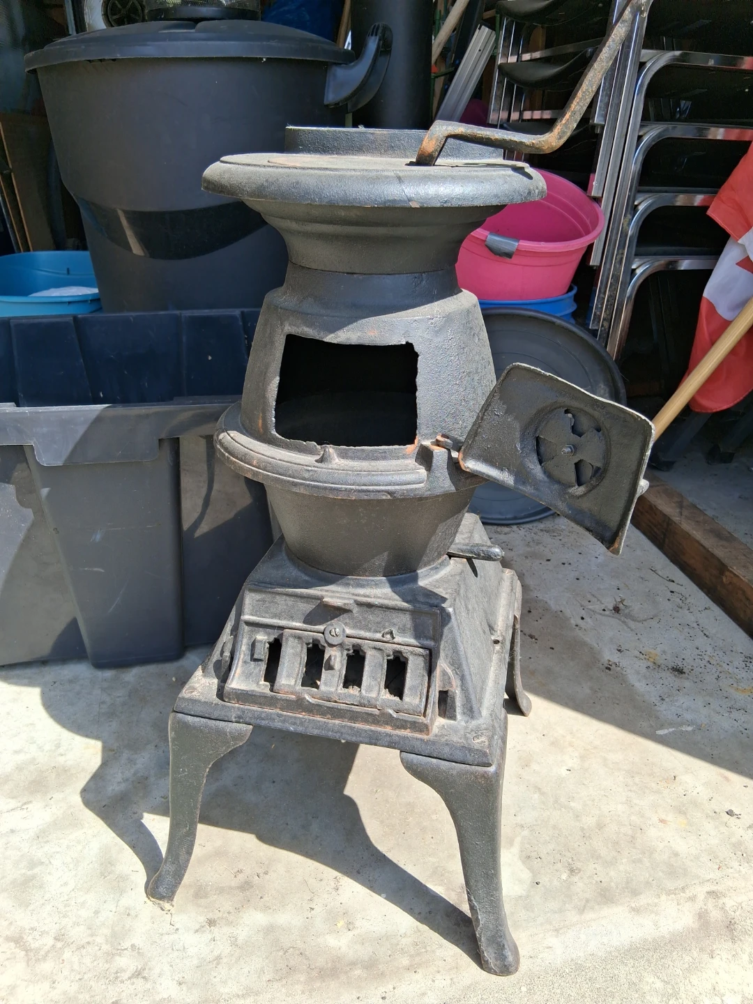Antique Cast Iron Wood Burning Stove - photo 2