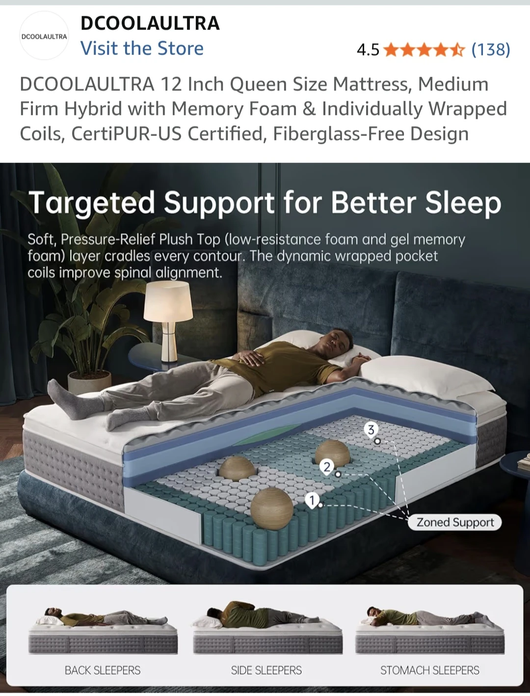 Queen Hybrid Mattress + Metal Bed Frame Set - Moving Sale - photo 4
