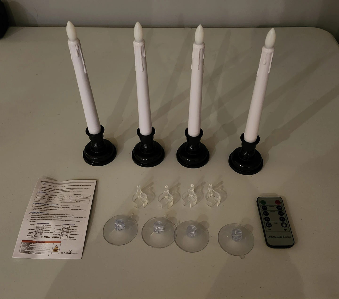 Set of 4 LED Flameless Candles with Remote - photo 4