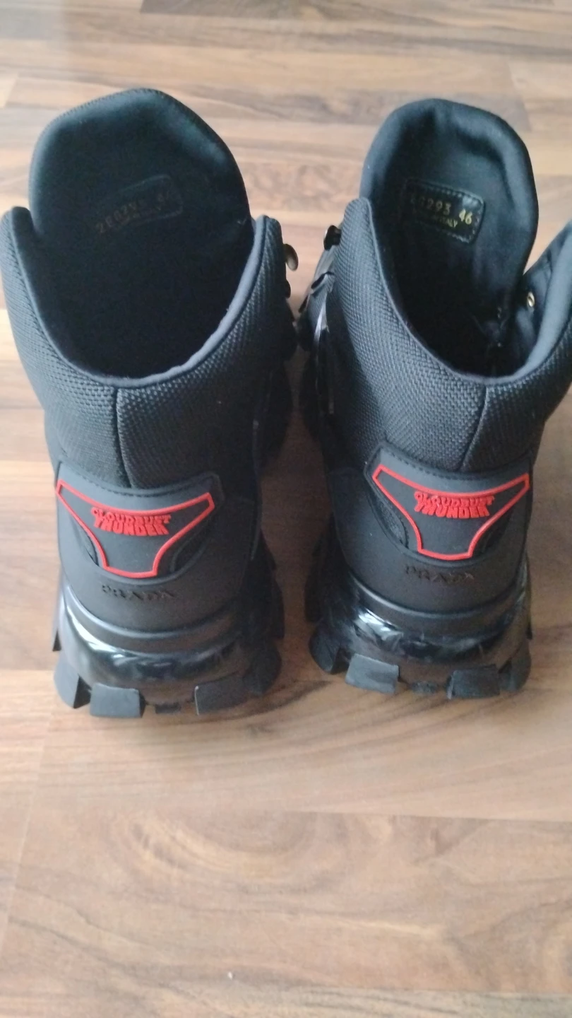 Prada Black Chunky Sole Hiking Boots Men's Size 46