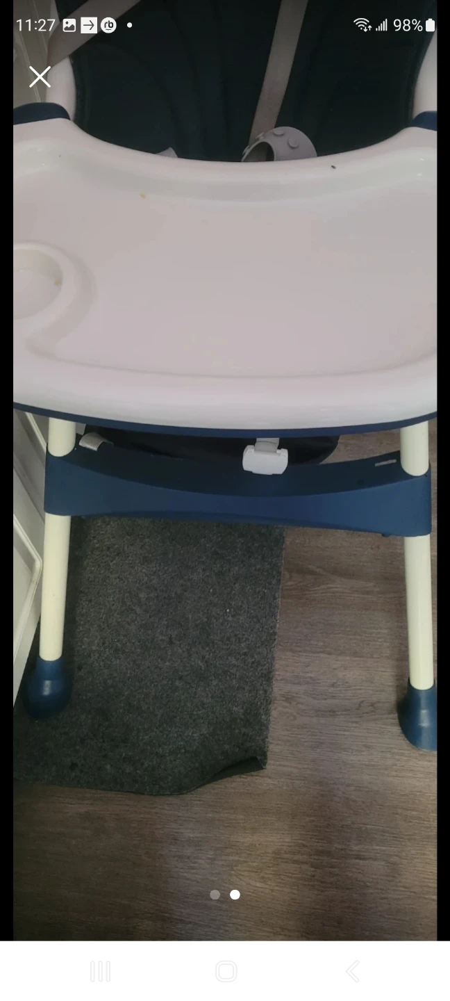White and Blue Baby High Chair - photo 2