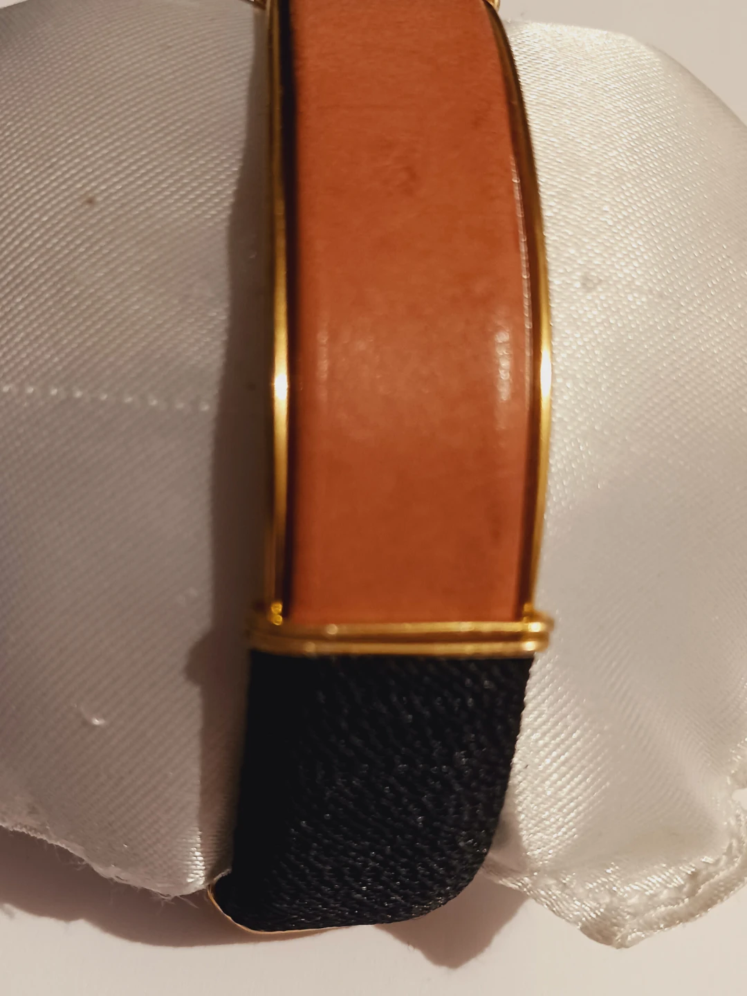 Gold Tone Cuff Bracelet with Brown and Black Accents - photo 2