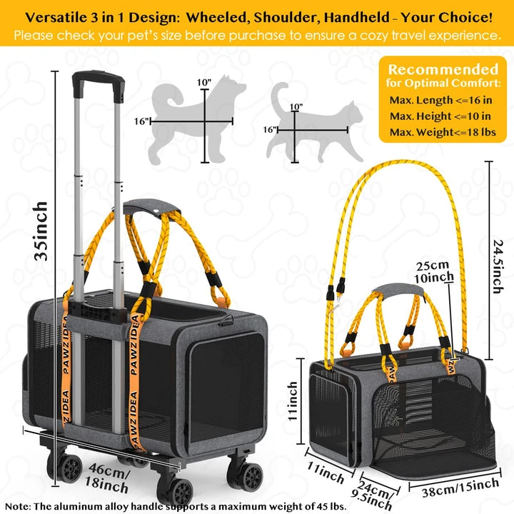 Pet Carrier with Wheels - 3-in-1 Expandable Airline Approved - photo 3