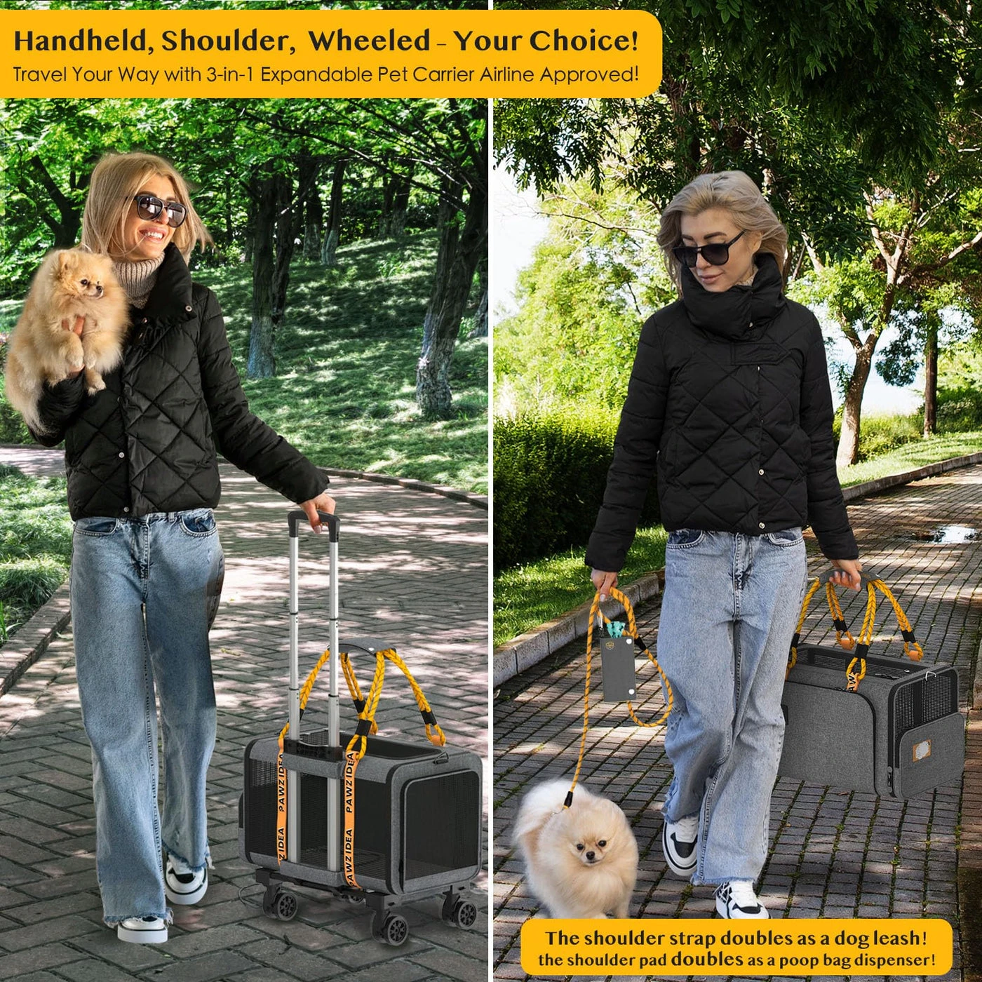 Pet Carrier with Wheels - 3-in-1 Expandable Airline Approved - photo 5