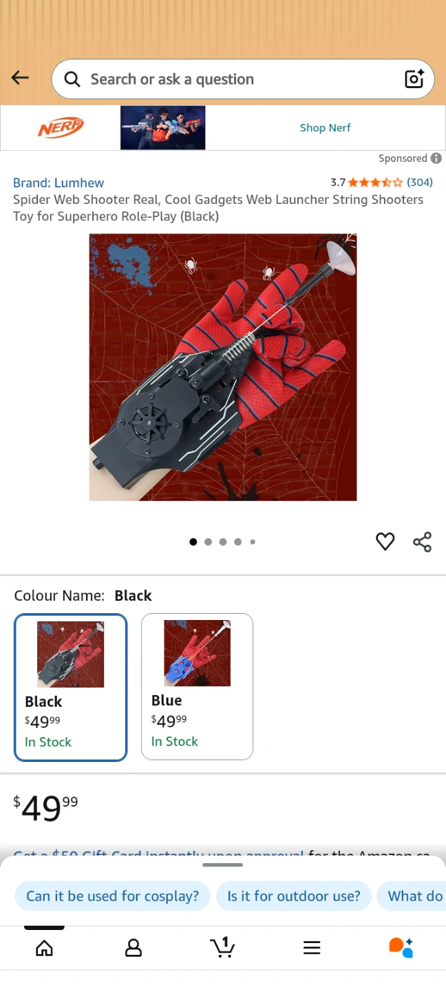 Spider Web Shooter Toy with Gloves and Box - photo 5