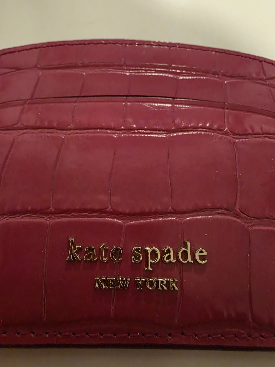Kate Spade Pink Croc Embossed Card Holder - photo 2